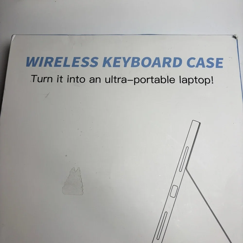 Wireless Keyboard Case with Trackpad for Tablet Navy Blue Bluetooth Detachable